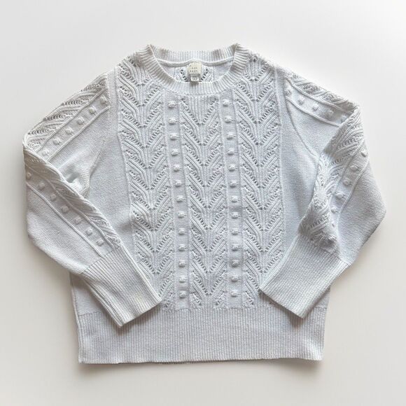 Womens Crew Neck Cable Knit Sweater A New Day Ivory Size XXL - Picture 1 of 11